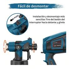 Pistola Para Pintar,Pulverizador Elétrico De Pintura Hvlp Alta Potencia 1400ml - Tipo de Enchufe A USA (110-127V) - Ver 2