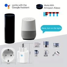 2PCS Zigbee Remote Control Mini Radio Socket, Smart Socket Power Monitoring, Voice Control Compatible With Alexa And Devices - EU F Type Plug(220-240V) - View 5