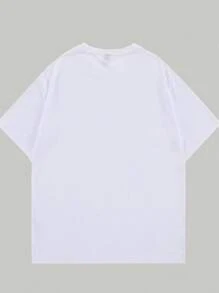 Camiseta Estilo Retro Streetwear Algodão Padrão de Texto Masculino T-shirt Premium Confortável Macio Unissex Masculino