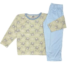 4 Piece Assorted Kit Long Sleeve Pajamas For Boys And Girls (2 Shirts + 2 Pants) - 藍色 - 查看 4