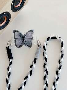 1 件尼龙手机皮套，带绑带，蝴蝶泰迪熊手机皮套，斜挎包带，手机挂绳，背夹绳，适合送给母亲、家人、朋友、生日、节日的礼物，手机挂饰，手机链 - 彩色 - 查看 5