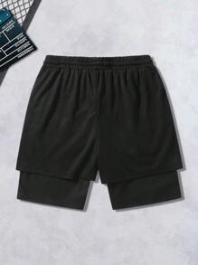 Men's Street Fashion Cross Print Knit Drawstring Shorts