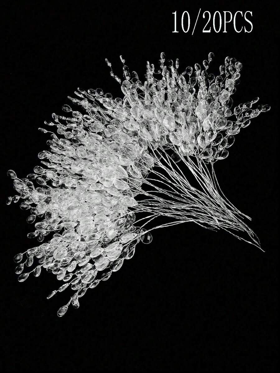 10/20 que ngọc trai mini đính hạt cườm trắng cho cô dâu, tiệc cưới, trang trí tiệc, vòng hoa đính hạt cườm, que ngọc trai giả màu trắng, dùng để trang trí bó hoa thủ công tự làm, tiệc tại nhà, đám cưới, vòng hoa trang trí bàn tiệc Giáng sinh, hoa cưới, hoa cầm tay, bánh, trang trí bàn tiệc tráng miệng, trang trí nhà cửa, trang trí phòng, trang trí máy tính để bàn, phụ kiện nhà cửa tự làm cho Giáng sinh - Nhiều màu - Xem 1