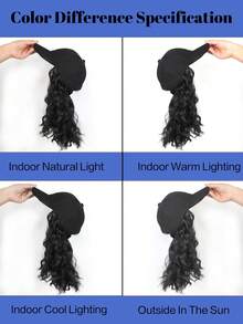 合成假发 一体式帽子假发 Popo 短卷发 女士 8 英寸黑色棒球帽 棕色假发 耐热丝绸假发帽 可调节尺寸 适合日常佩戴 假发帽 卷发假发 短假发 合成假发 卷发假发帽 假发黑色 - 黑色 - 查看 10