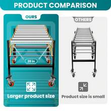 Flexible Roller Conveyor With Rollers And Brakes,Added Width 22'' Movetable Conveyor Roller, Length 23.6-50'' , 660 LBS Portable Expandable Roller Conveyor With Skate Wheels(Silver) - Silver - View 6