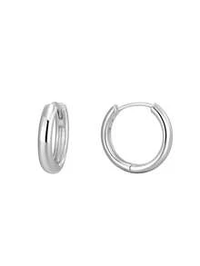 Artepollo 1 par de pendientes de aro de plata de ley 925 hipoalergénicos, minimalistas y de moda, con empaque de caja de regalo, regalo de cumpleaños para amigos - Plateado - Ver 7