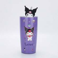 Sanrio 1 pieza Vaso con pajita de acero inoxidable de 600ml con diseño de Hello Kitty, regalo de cumpleaños para amigos