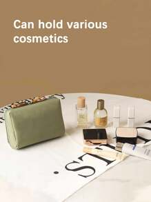 One Portable Cosmetic Bag, Lined With Partition, Can Store Foundation Make-Up, Lipstick, Eyeliner Pen, Powder Puff, Concealer And Other Cosmetics And Cosmetic Gadgets,Boho Vibes,For Holiday Beach, Bathroom Collection, Bedroom Collection, Large Capacity - Multicolor - View 6