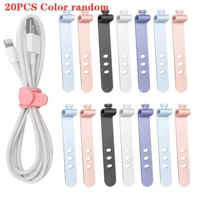 5-10PCS Phone Cable Organizer Earphone Clip Charger Cord Management 3 Hole Line Storge Holder Clips Data Line Bobbin Winder Straps, Portable Accessories Storage