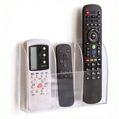 SUPORTE EM ACRÍLICO BRANCO PARA 3 CONTROLES REMOTOS