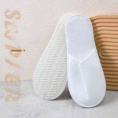 1 قطعة/5 قطع/10 قطع من الأحذية القابلة للتخلص منها - مريحة، منفذة للهواء، مانعة للانزلاق، سميكة الأربطة، مغلقة الأصابع، ناعمة، مناسبة للجنسين، مناسبة للمنزل والفندق والضيوف المسافرين، لوازم الزفاف، أشياء جميلة