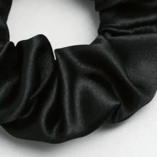 2 件缎面弹性发圈 - 柔软面料发带，适合女士和日常使用 - 弹性马尾辫夹和发饰 - 黑色 - 查看 7