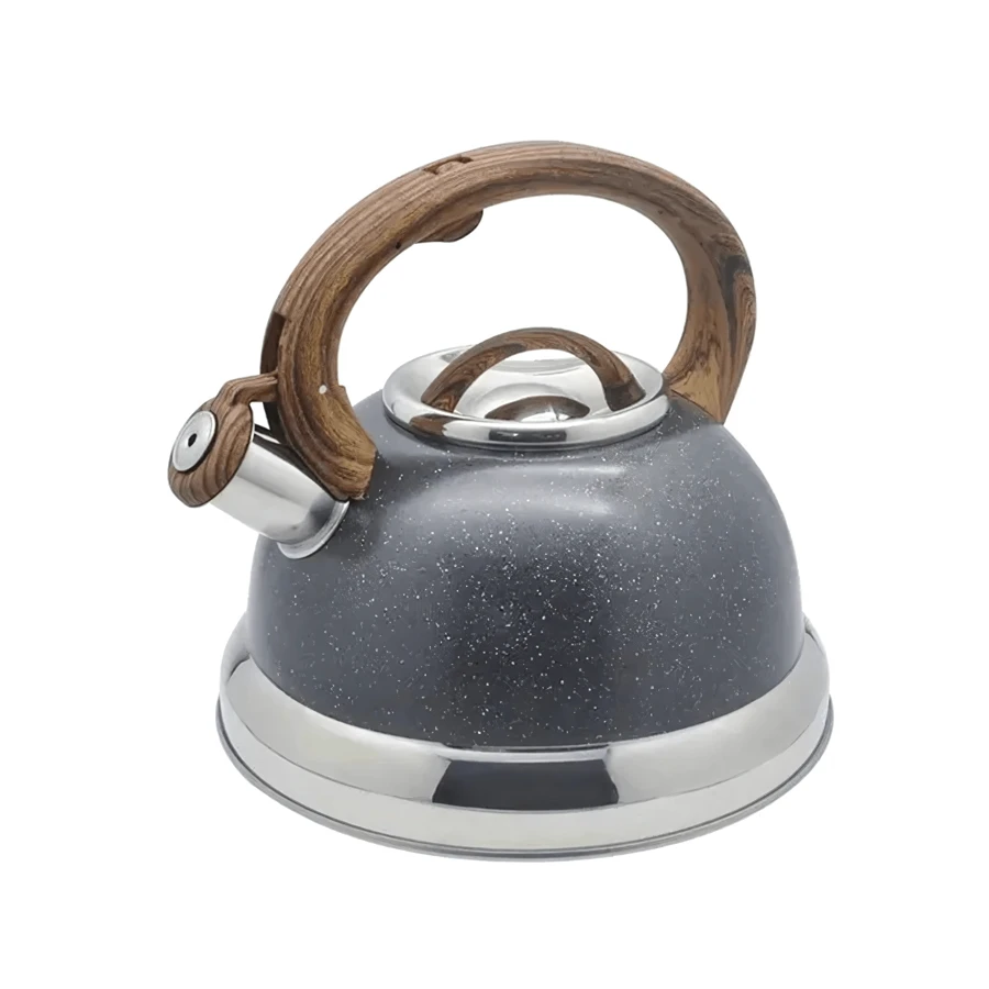 Stainless Steel Whistling Kettle Cooktop Induction Stove 2.7 Liters Brinox Bakelite Handle Roma Milk Jug - Xám - Xem 1