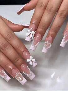 6格丝带蝴蝶结美甲饰品6色长蝴蝶结装饰美甲用品专业美甲配件美甲宝石 - 彩色 - 查看 2