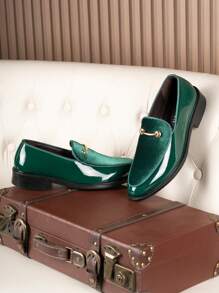 Men Shoes For Party Green Patent Shoe For Men Elegant Italian Shoes Men Slip On Loafers Male Plus Size Point Toe Velvet Shoes Black
