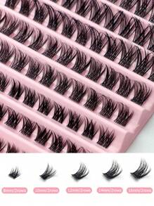 110 Pcs D Curl Volume Lash Clusters Lashes Natural Individual Lashes Clusters D Curl Wispy Lashes 8-16mm DIY Eyelash Extensions,Bundles Natural Eyelash Extension Volume Individual Lashes Mixed Tray Faux Mink Lashes - D - View 6