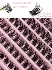 110 Pcs D Curl Volume Lash Clusters Lashes Natural Individual Lashes Clusters D Curl Wispy Lashes 8-16mm DIY Eyelash Extensions,Bundles Natural Eyelash Extension Volume Individual Lashes Mixed Tray Faux Mink Lashes - D - View 7