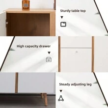 Sideboard Buffet Cabinet With 3 Drawers And 2 Doors 47.24"Buffet Cabinet With Adjustable Shelves For For Living Room Dining Room Hallway Kitchen