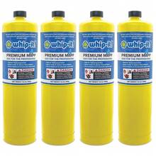 Paquete de 4 cilindros de combustible de gas MAPP MAP PRO de la marca Whip It, talla grande caliente que el propano - 1 - Ver 1