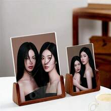 Khung ảnh gỗ hình chữ U 7 inch, Giá đỡ trưng bày chứng chỉ, Giá đỡ ảnh sáng tạo - màu đen - Xem 7