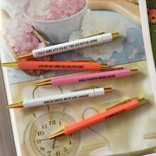 12 Pcs/Set Zodiac Sign Ballpoint Pen Set, Unique Pressing Design, Black Ink, Interesting Paper Card Pens, Suitable For Creative Writing, Art Expression And Daily Use, Gift For Friends