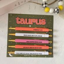 12 Pcs/Set Zodiac Sign Ballpoint Pen Set, Unique Pressing Design, Black Ink, Interesting Paper Card Pens, Suitable For Creative Writing, Art Expression And Daily Use, Gift For Friends
