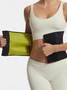 1件，秋冬季运动健身瑜伽运动出汗塑身带女士健身压力出汗塑身带黑黄撞色塑身带