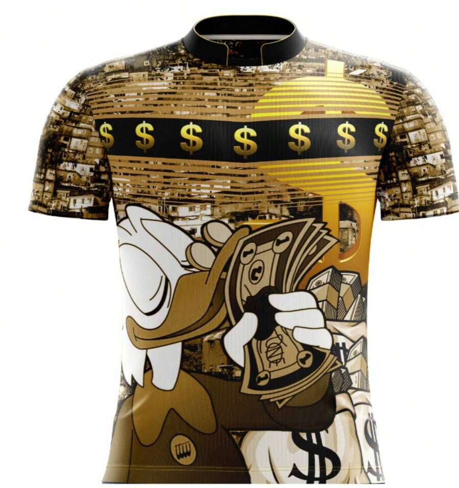 Broken T-Shirt Uncle Scrooge Money Dollar Cash Dollar Sign Community Ref 270 - Black - View 1