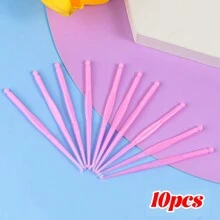 5/10pcs Plastic Colorful Small Crochet Hooks, Rainbow Rubber Band Weaving Accessories, Crochet Bracelet Weaving Hooks, Holiday & Daily DIY Craft Tools