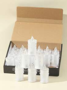 3/12/24pcs Set LED Electronic Candle Lights, Battery Included, Flameless Candle Lights For Indoor Decoration, Suitable For Wedding, Dining Table, Holiday, Birthday Party, Outdoor Camping