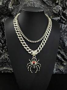 1 mặt dây chuyền hình nhện Punk Gothic, thời trang và độc đáo cho tiệc Halloween, phù hợp cho cả nam và nữ - mặt dây chuyền nhện - Xem 5