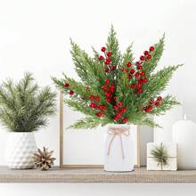 10/20 cành thông nhân tạo, cành thông giả, cành quả mọng đỏ nhân tạo, kim thông Giáng sinh để làm vòng hoa Giáng sinh tự làm, trang trí hoa trang trí, đồ trang trí Giáng sinh, đồ trang trí cây thông Noel, đồ trang trí nhà cửa, đồ trang trí Giáng sinh tại nhà, cây thông Noel - Nhiều màu - Xem 7