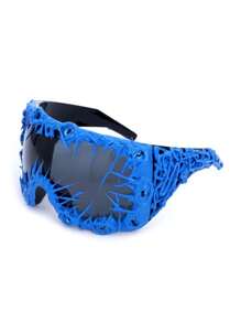 1副超大框时尚眼镜，手工制作，滴胶工艺，深色眼球造型，派对眼镜，前卫夸张，个性化Y2K风格，适合万圣节、圣诞节派对，女士时尚眼镜，沙滩配饰，复古Y2K风格，适合夏季海滩度假、户外旅行 - 彩色 - 查看 14