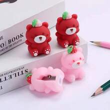 卡通铅笔刀，可爱软 PVC 熊形铅笔刀，儿童学习用品 - 彩色 - 查看 8