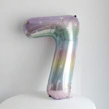 1pc 40-Inch Ombre Rainbow Giant Number Balloon, Photo Prop Birthday Decor