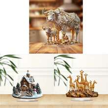 1pc Nhà & Ông già Noel Acrylic Trang trí, Đồ trang trí để bàn Thích hợp cho Phòng khách & Phòng ngủ, Quà tặng ngày lễ - Nhiều màu - Xem 1