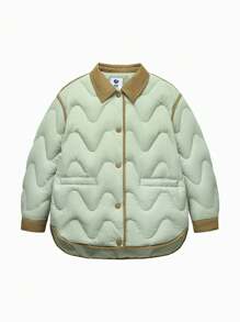 mini bala Thick Windproof Hooded Down Jacket For Boys, Girls, And Families Winter Collection - Green - View 4