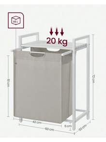 VASAGLE Laundry Baskets - رمادي - مشاهدة 5