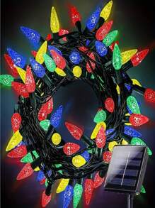 1pc Strawberry Solar String Lights - Durable Outdoor Decorations For Garden, Patio, And Holiday Celebrations - Multicolor - View 1