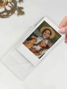 2 件装 3 英寸三重相框，适用于富士胶片迷你相机，透明创意立式相框 - 白色 - 查看 7