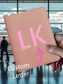 1pc Custom Initial Letter Passport Wallet, Personalized Passport Holder Cas Travel Wallet, Personalized Passport Holder - PU Leather - Foil Monogram, Custom Initial Letter Lightweight PU Leather Passport Covers For Teens For Travel For Back To School, Monogram Passport Holder Custom Passport Bag, Couples Gift, Anniversary Gift, Mother's Day Unique Gift, Gift For Mom, Dad, Wife, Husband, Girlfriend, Boyfriend, Gift For Him/ Her. - Multicolor - View 7