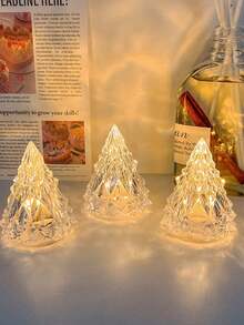 1pc Diamond Lamp Crystal Iceberg Lamp Night Light, Mini Christmas Tree, Holiday Decor - Multicolor - View 7
