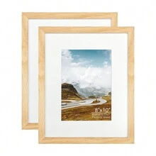 2 包 8x10 英寸、2 包 A5 英寸天然橡木相框套装，用于桌面展示和墙壁悬挂，适合婚礼或家居装饰 - 紅橡木 - 查看 2