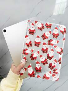 Transparent Shell Santa Claus Painted, Lightweight Ultra-Thin Soft Shell, Simple / Personalized / Creative / Cartoon / Fun / Christmas / Holiday / Cute TPU Tablet Protective Single Shell, Compatible With IPad Mini 1/2/3/Mini 4/Mini 5/Mini 6/Air/Air 2/9.7/10.2/10.5/Air 4/Air 5/10.9/Pro 11-In.(M2)-2024/Pro 11-In.(M4)-2024 Models, A7/A8 Models, Tablet Not Included