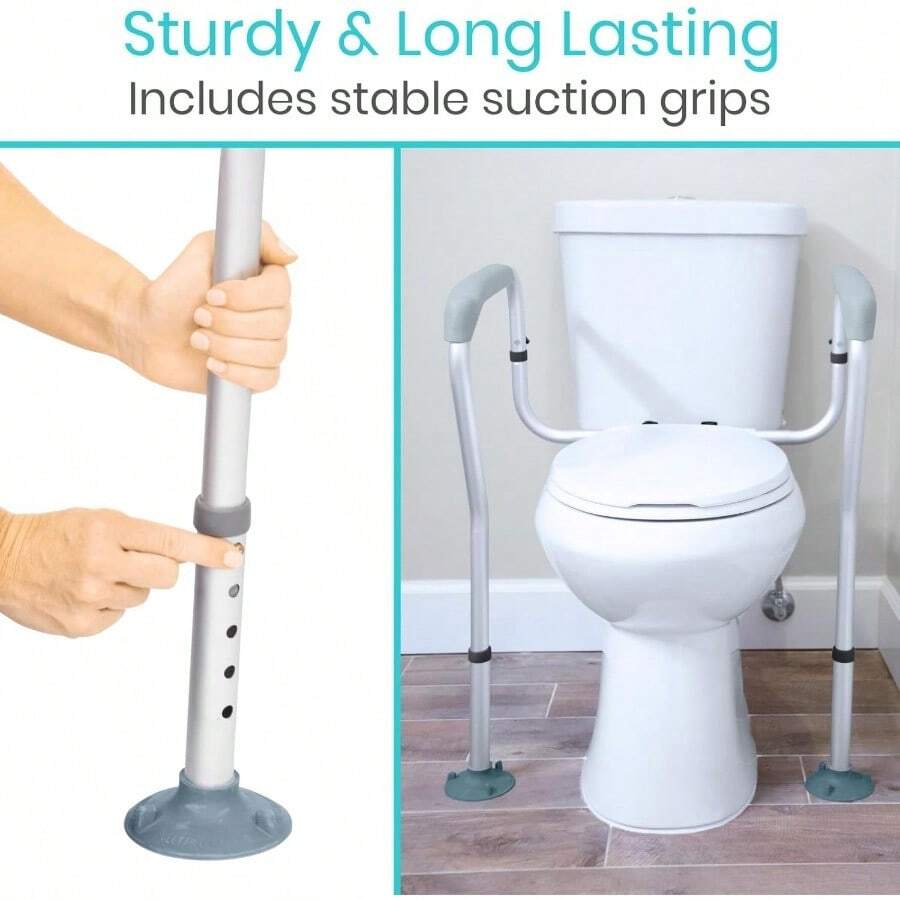 Toilet Rail Bathroom Safety Frame For Elderly, Handicap And Disabled