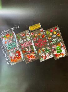 50 个透明圣诞礼品袋配金色领带，可爱圣诞老人和圣诞树图案 OPP 派对礼品袋，适合圣诞派对装饰和礼物 - 無色 - 查看 2