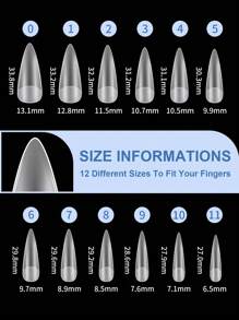 120入組啞光可穿戴假指甲，無痕，指甲貼片增長，全覆蓋水滴磨砂假指甲，方便穿戴和使用壓花指甲美甲用品 - 無色 - 查看 6