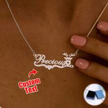 Cá nhân hóa Nai sừng tấm bằng thép không gỉ với mặt dây chuyền trái tim Vòng cổ tên tùy chỉnh dành cho phụ nữ Mẹ cô ấy Chị em gái Ngày của mẹ Số ký tự 1-12 cho vòng cổ tên tùy chỉnh Ngày lễ tình nhân, sinh nhật, kỷ niệm Lễ tốt nghiệp Quà tặng cao cấp - Bạc - Xem 10