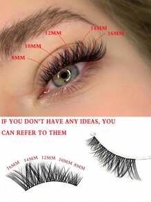 110 Pcs D Curl Volume Lash Clusters Lashes Natural Individual Lashes Clusters D Curl Wispy Lashes 8-16mm DIY Eyelash Extensions,Bundles Natural Eyelash Extension Volume Individual Lashes Mixed Tray Faux Mink Lashes - D - View 3