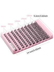 110 Pcs D Curl Volume Lash Clusters Lashes Natural Individual Lashes Clusters D Curl Wispy Lashes 8-16mm DIY Eyelash Extensions,Bundles Natural Eyelash Extension Volume Individual Lashes Mixed Tray Faux Mink Lashes - D - View 4